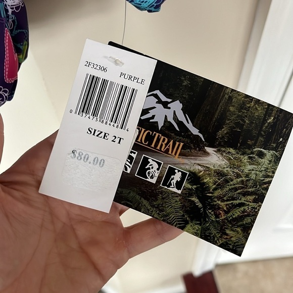 Brand New Pacific Trail Purple Graffiti Hooded Puffer Zip Up Coat Winter Jacket - Picture 7 of 16